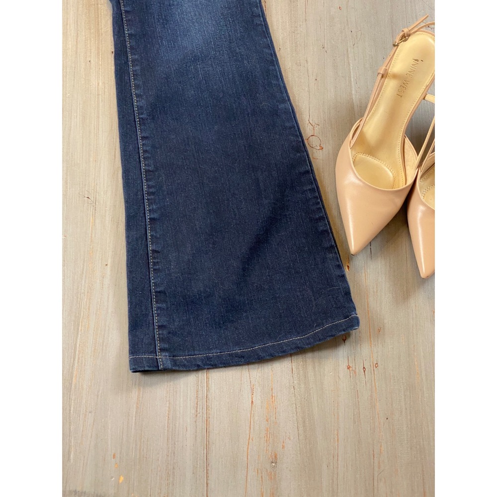 Paige Holly Petite Flare Jeans Dark Wash Blue Denim Size 26 Made in USA - Picture 14 of 16